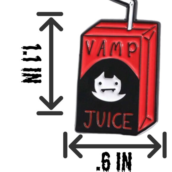 Vamp Juice Box Enamel Pin | Fun Vampire-Themed Collectible Pin | Halloween - Picture 3 of 4